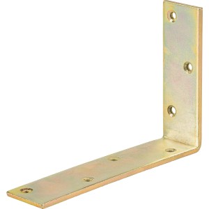 Sárga horganyzott gerendasarok 180x120x40 mm könnyű fa szerkezetekhez.