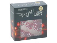 Karácsonyi dekoráció LED-es ezüsthuzal 3D 4 dekoráció 20 LED melegfehér Karácsonyi dekoráció LED-es ezüsthuzal 3D 4 dekoráció 20 LED melegfehér