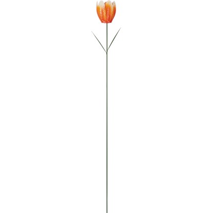 Tulipán leszúrható kerti dekoráció vas narancssárga 95 cm x Ø 8 cm
