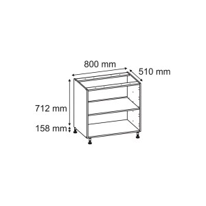 Alsó szekrény 80 cm matt fehér