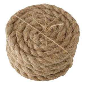 Boltze Docks alátétek, 4 darabos készlet, Ø 10 cm, természetes juta, tekercselt és zsineggel kötött.