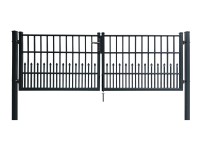 Kétszárnyú dekor-kapu Bremen bebetonozható 300 cm x 103 cm antracit