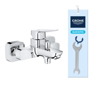 Grohe Dice egykaros kádtöltő csaptelep króm, falra szerelhető. Modern fürdőszobai csaptelep fényes króm felülettel, QuickFix.