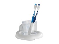 Wenko Pure fogmosópohár-tartó, fehér/átlátszó műanyag