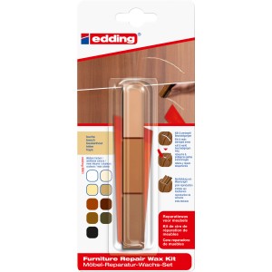 edding Bútorjavító viasz 8901 Bükk, készlet fa bútorok javításához.