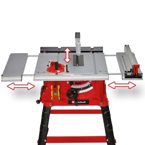 Einhell TC-TS 2225 U asztali körfűrész kihúzható asztalokkal és állvánnyal.