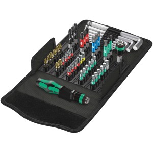 Wera Bit-Set Kraftform Kompakt 100, 52 darabos, csavarhúzóval, bitekkel és imbuszkulcsokkal praktikus tárolódobozban.