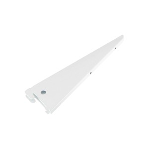 Fehér U-tartó (22 cm) acélból, polcokhoz és bútorszerkezethez.