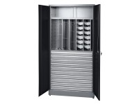 Küpper anyagtároló szekrény 2 ajtó 10 fiók 180 x 91 x 45 cm fekete-világosszürke Küpper anyagtároló szekrény 2 ajtó 10 fiók 180 x 91 x 45 cm fekete-világosszürke