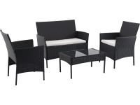 Saratoga lounge garnitúra 4 részes acél fekete krémszínű Saratoga lounge garnitúra 4 részes acél fekete krémszínű