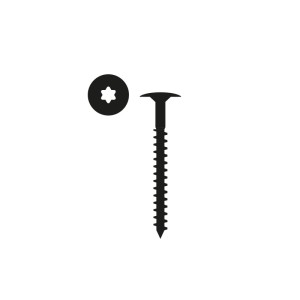 Fekete FN Acustico csavar (4,5x45mm) TX25 Torx fejjel panel tartozékokhoz.