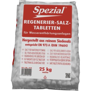 Spezial Regeneráló sótabletta, 25 kg-os zsák vízlágyítókhoz.