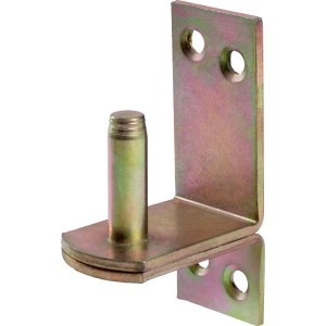 Sárga horganyzott felcsavarozható pánt D2, 82x30 mm, csap Ø 10 mm, kapupántokhoz.