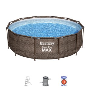 Bestway Steel Pro Max Frame medenceszett létrával, szűrőszivattyúval és szűrőbetéttel