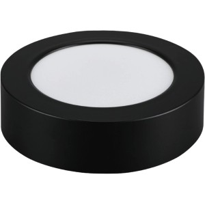 Fekete LED beépíthető lámpa, kerek forma.