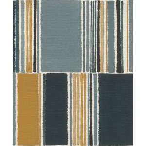 Rasch Florentine III vlies tapéta patchwork mintával kék, szürke és okker színekben.