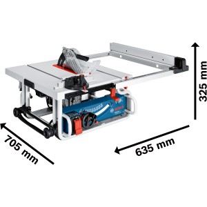 Bosch Professional GTS 10 J asztali körfűrész 254 mm-es fűrészlappal és párhuzamos vezetővel.