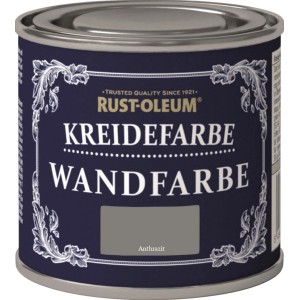 Rust-Oleum krétafesték doboz, antracit falfesték, matt felület beltéri használatra.