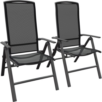 Vigo összecsukható szék alumínium textil szürke-fekete 112 x 61 x 115 cm 2 db