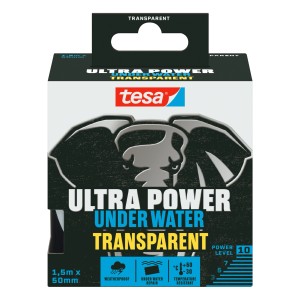 Csomagolás Tesa javítószalag Ultra Power Under Water, átlátszó, 1,5 m x 5 cm.