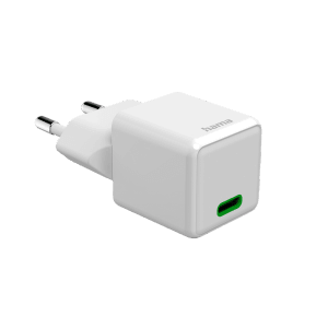 Fehér Hama USB-C Super-Mini-Charger PD 25W gyorstöltő okosotthonhoz.