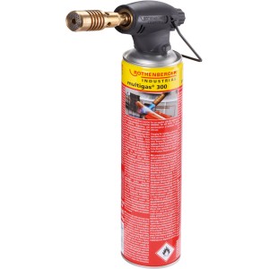 Rothenberger Industrial Rofire nagyteljesítményű forrasztópisztoly gázpatronnal, akár 1800 °C-ig.
