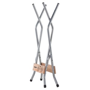 Összecsukott wolfcraft SB 60 fűrészbak fémből és fából, összecsukható.