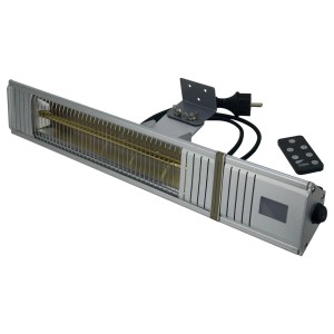 Alumínium Infrae 2000 W hősugárzó távirányítóval, falra vagy mennyezetre szerelhető.