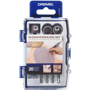 Dremel Fafeldolgozó készlet 681, 20 darabos, átlátszó tárolótokban.