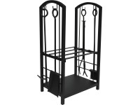 OBI Kelimutu tűzifatartó kandallótisztító készlettel fekete OBI Kelimutu tűzifatartó kandallótisztító készlettel fekete