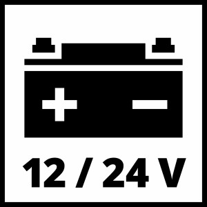 12/24V autó akkumulátor szimbólum, alkalmas Einhell bikakábel BT-BO 16/1 A.