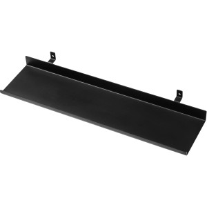 Fekete DenPanels polc (40 cm) akusztikus panelekre szereléshez, csavarokkal.