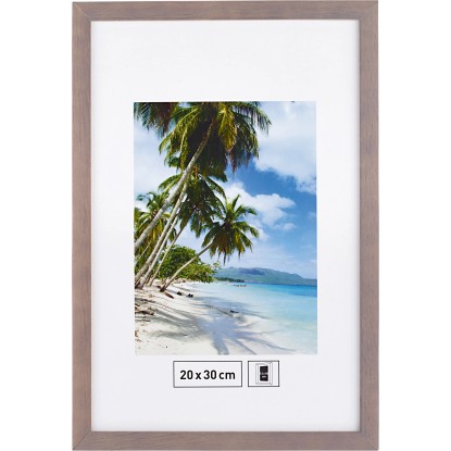 Fa képkeret  szürke  sima  20 cm x 30 cm