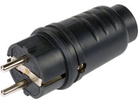 Védőérintkezős dugós csatlakozó gumi fekete Védőérintkezős dugós csatlakozó gumi fekete