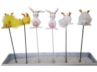 Boltze Easy cserépbe szúrható dísz 6-féle változatban sárga-fehér