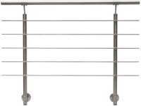 Nemesacél korlátkészlet vízszintes rudakkal, oldalról szerelhető 100 x 150 cm