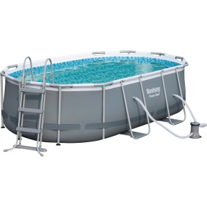 Bestway Steel Pro Max Frame Pool szett, ovális, 427x250x100 cm, létrával és szivattyúval.