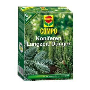 Compo 2kg-os tűlevelű műtrágya azonnali és tartós hatással a tűlevelűek és örökzöldek számára.