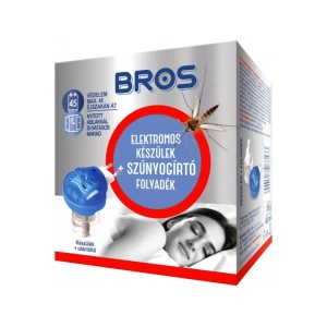 Bros elektromos szúnyogriasztó folyadékkal, akár 45 éjszakán át véd.