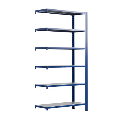 AR Shelving T profilos modul kék és horganyzott 250x60x50 cm 6 polc 180 kg