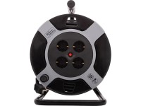 Kábeldob műanyag 50 m 4 dugalj fekete/sárga