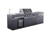 Buschbeck kültéri konyha King Range 112 cm x 282 cm x 58 cm fekete