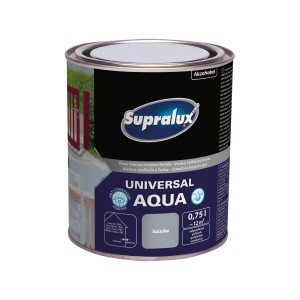 Supralux Universal Aqua zománcfesték, szürke, 0,75l. Vizes bázisú zománcfesték bel- és kültéri használatra.