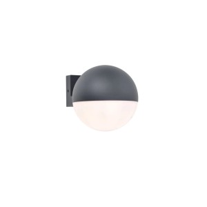 Modern LED kültéri fali lámpa t.b.t. félkör alakú, szürke/fehér.