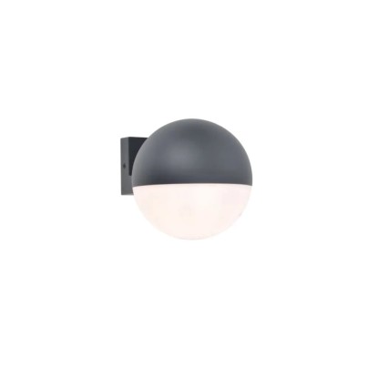 Modern LED kültéri fali lámpa t.b.t. félkör alakú, szürke/fehér.