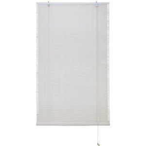 Fehér bambusz roló (120x160cm) fény szabályozására és a magánélet védelmére.