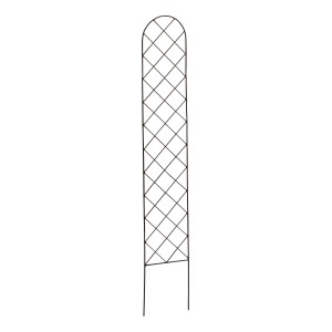 Fekete rácsos támasz, 120 cm magas, porszórt acélból, kúszónövényekhez.