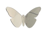 Öntapadós 3D falidekoráció ezüst pillangók 10 db