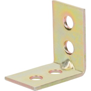 Sárga horganyzott széktartó konzol 30x30x14 mm fa szerkezetekhez.