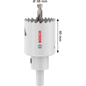 Bosch Multi Material lyukfűrész, Ø 38 mm, adapterrel, precíz lyukak készítéséhez különböző anyagokban.